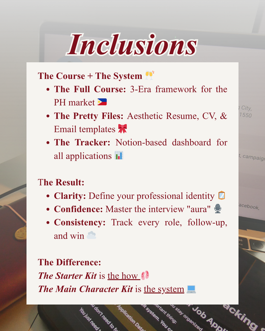 Main Character Kit: Career Course + Application Tracker (PH)